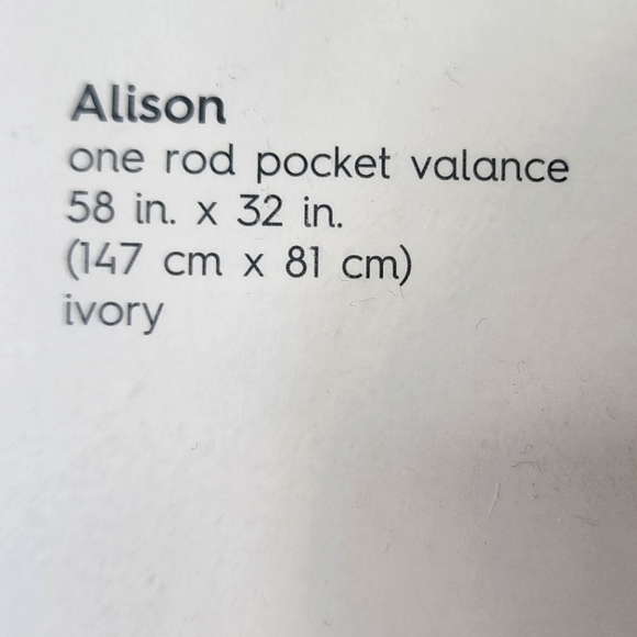 No 918 Rod Pocket Valance Ivory Lace 58"W x 32" L Alison NEW - Picture 4 of 10